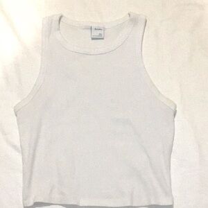 Bershka basic white tank top size L